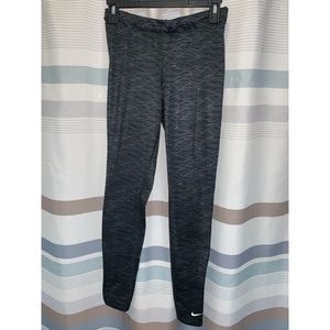 Nike Pro Combat Black & Gray Dri-fit Therma-Fit Running Pants Lined Legging